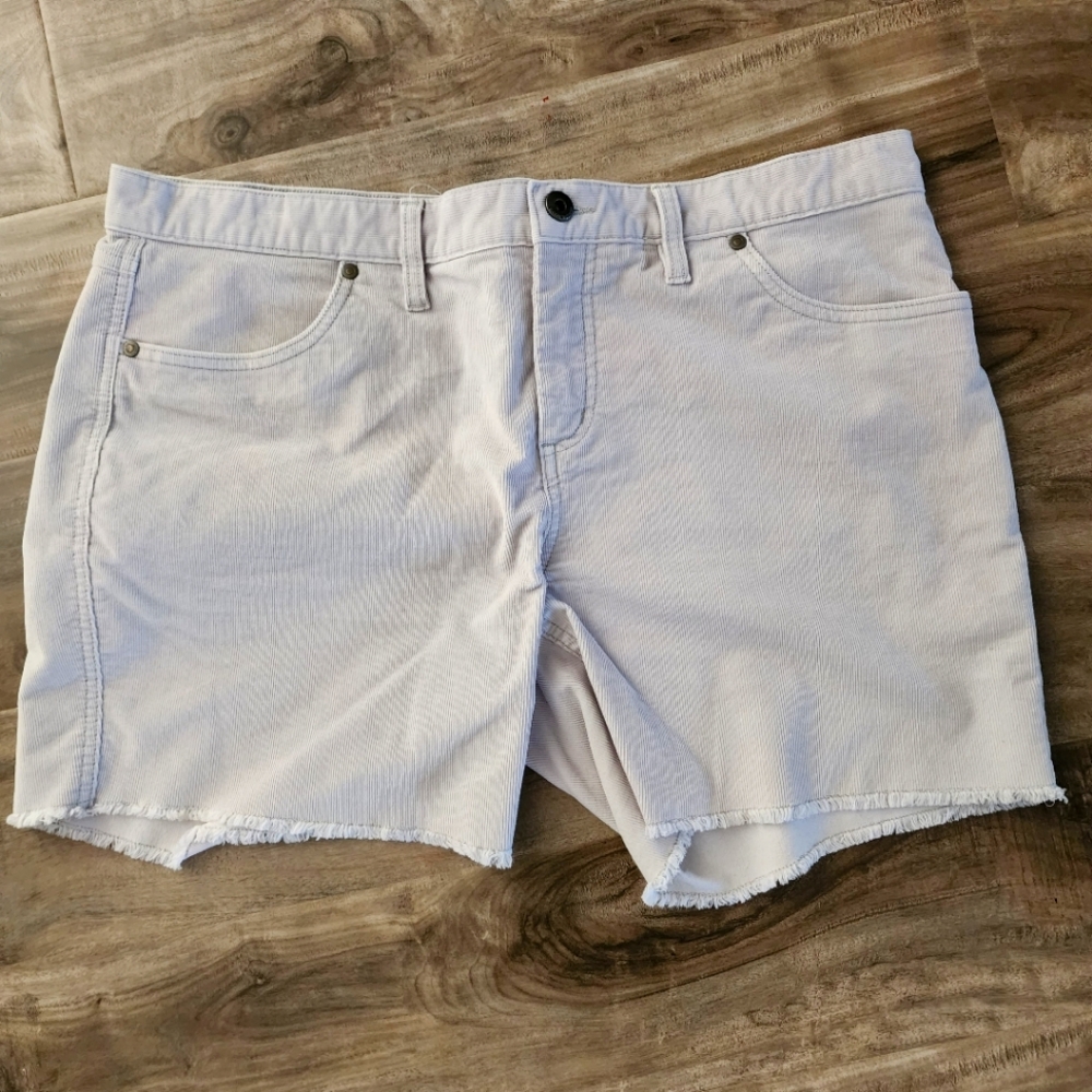 Carve Designs Light Gray Corduroy Shorts Mid Rise 6 In